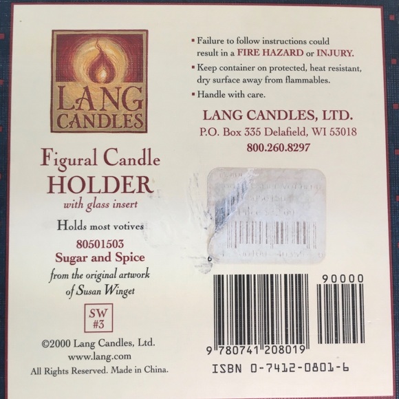 Lang Candles “Sugar & Spice” Figural Candle Holder - Picture 8 of 11